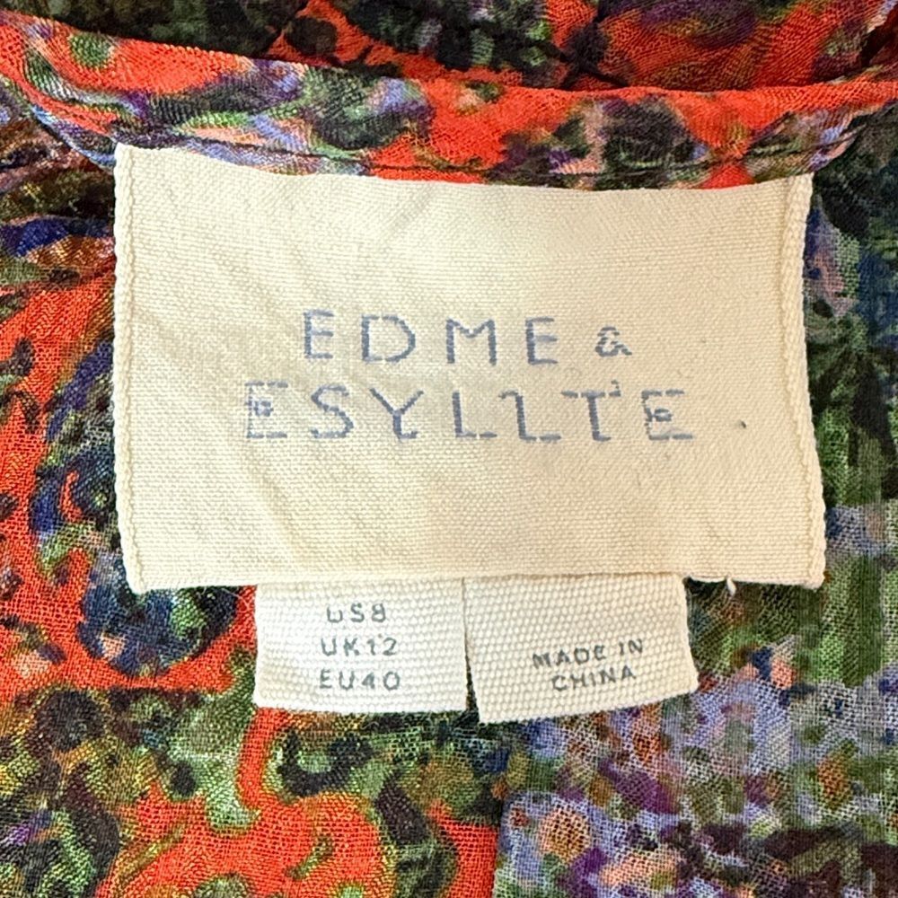 Anthropologie NIYA Edme & Esyllte Paisley Medallion Semi Sheer Peasant Blouse - Picture 14 of 16